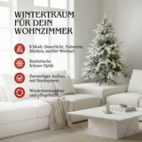 Weihnachtsbaum 120cm mit Schnee und LED Kunsttanne Christbaum Tanne