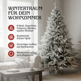 Weihnachtsbaum 210cm mit Schnee und LED Kunsttanne Tanne Christbaum