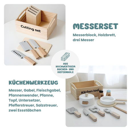 Holz-Kaufladen mit Zubehör Kinder Marktstand Kaufmannsladen