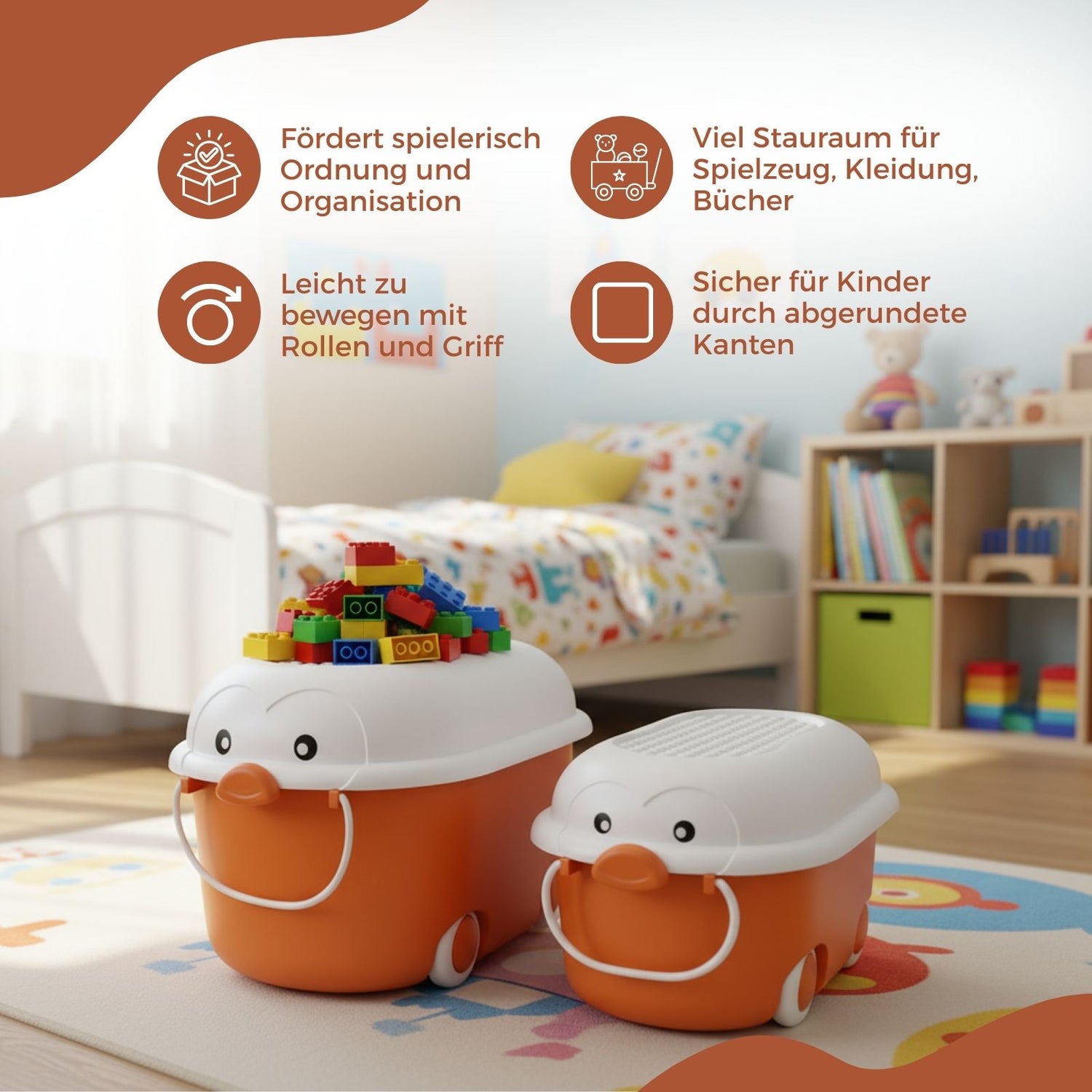 2er-Set Spielzeugkiste Organizer Spielzeug-Aufbewahrungsbox Truhe –