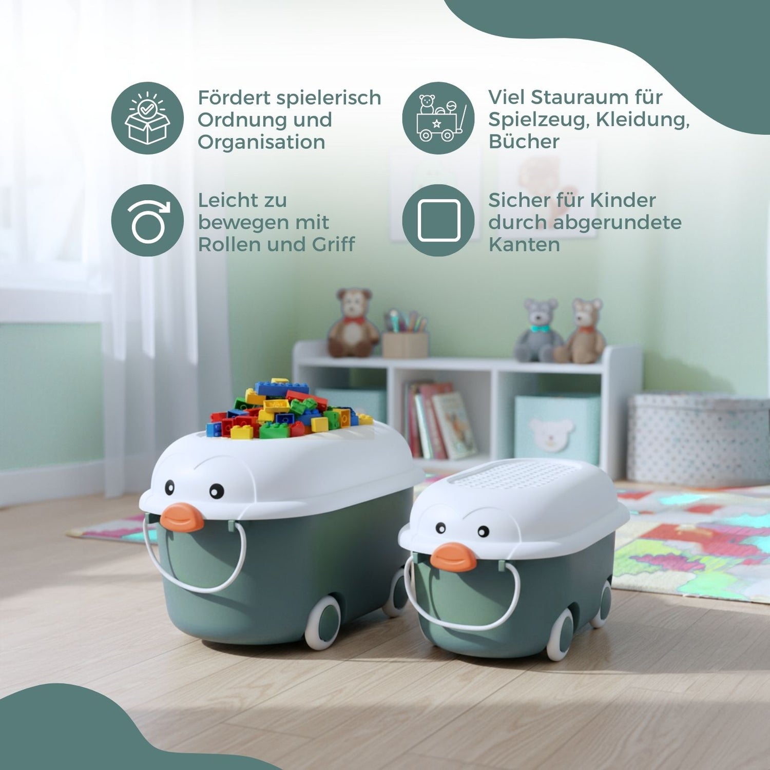 2er-Set Spielzeugkiste Organizer Truhe Spielzeug-Aufbewahrungsbox –