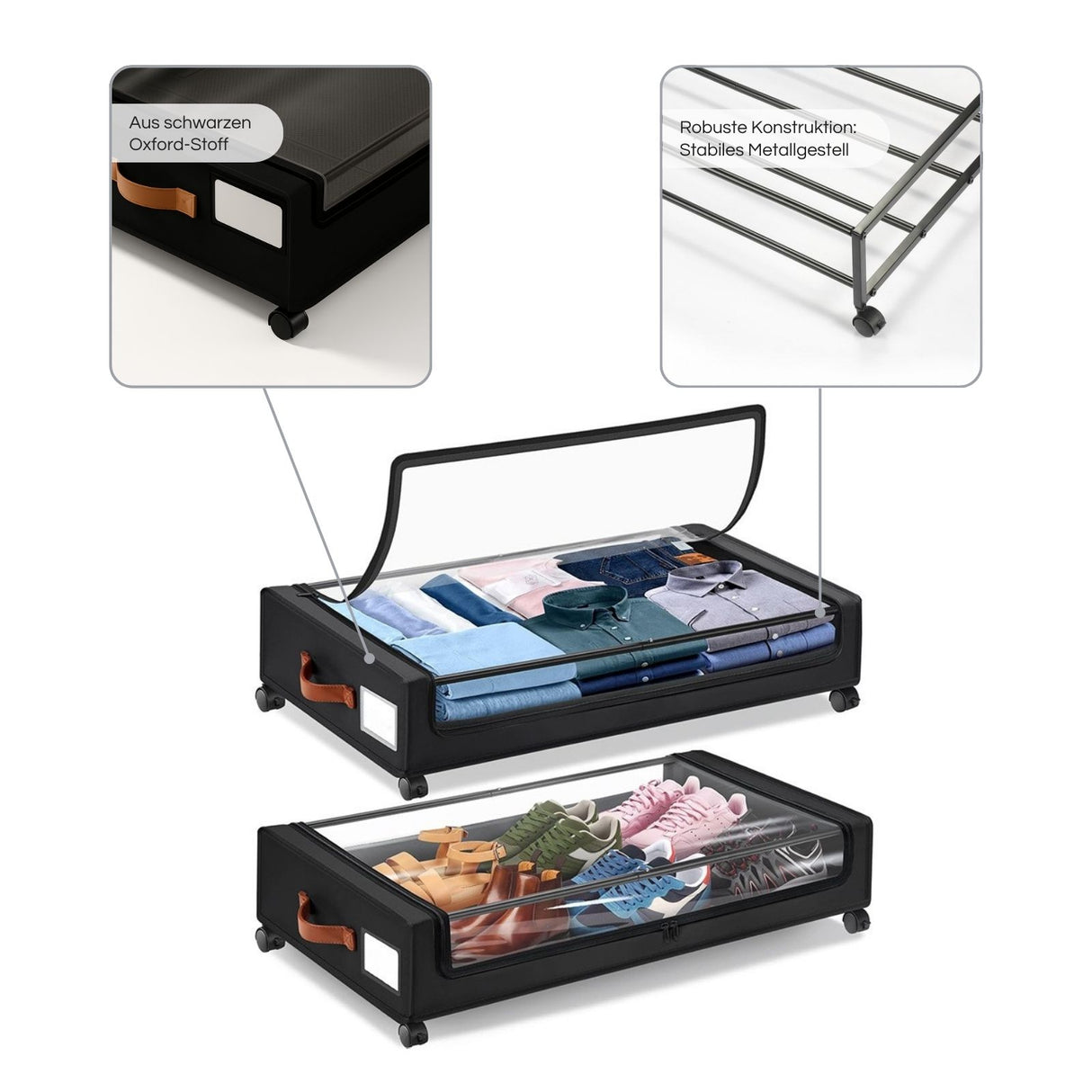 Aufbewahrungsbox mit Rollen Unterbettkommode Aufbewahrungstasche