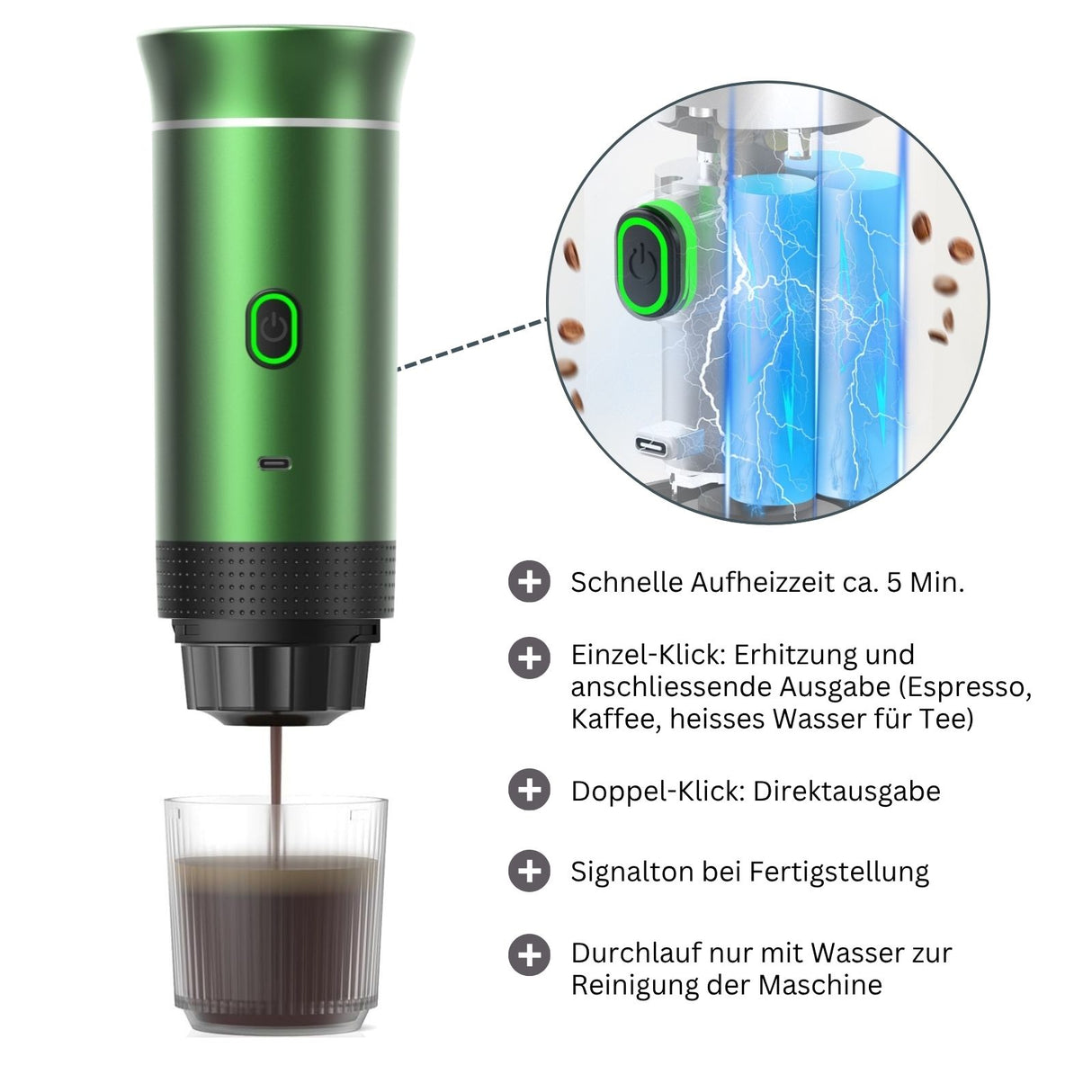 Kaffeemaschine tragbar Kaffeeautomat Reisekaffeemaschine Espressokocher