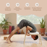 Yoga Kopfstandhocker aus Holz mit Kissen Übungshocker Fusshocker