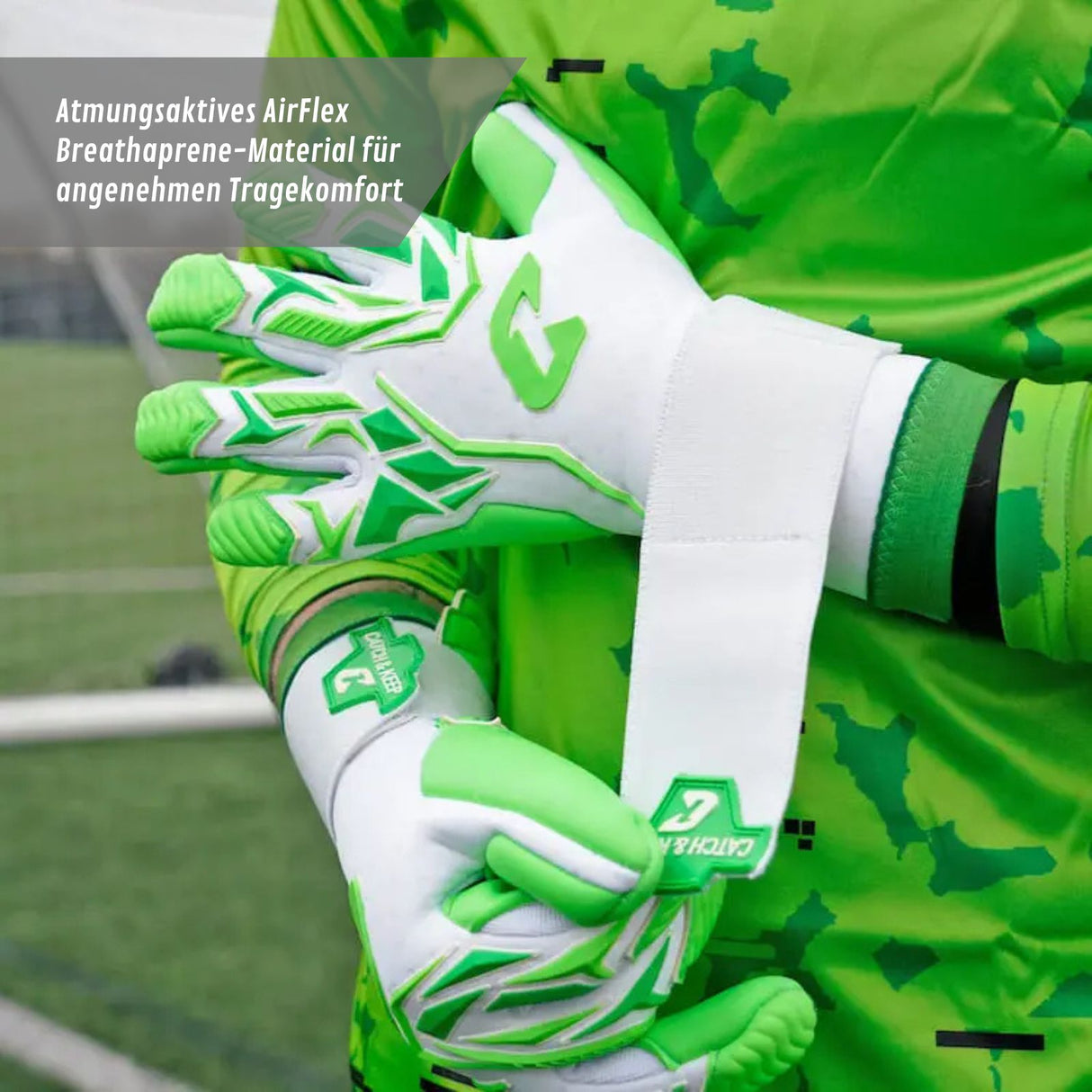 Fussballhandschuhe ViVor Freaky Green Gr. 5 Torwart Goalie Handschuhe
