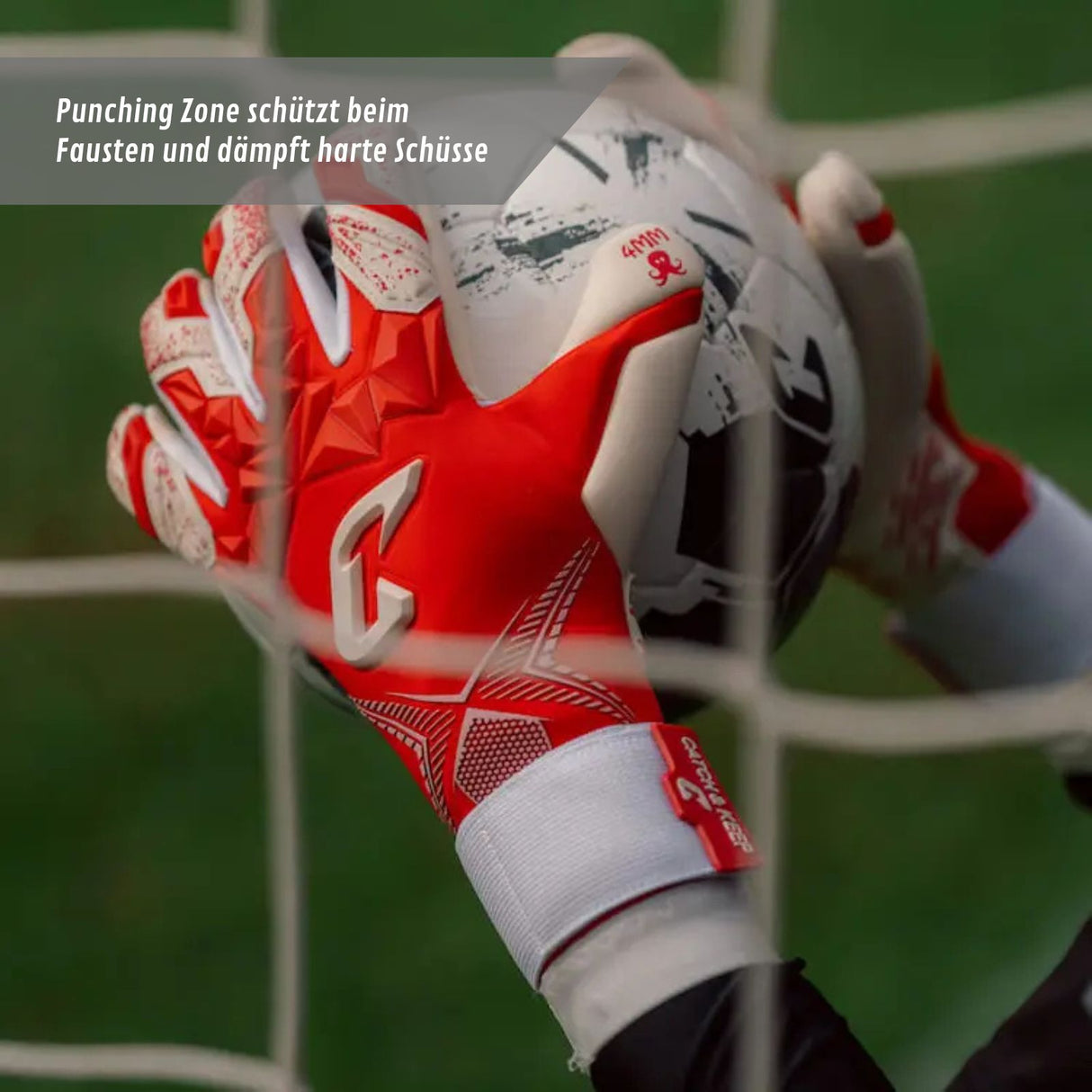 Fussballhandschuhe Pulse X Red Gr. 8 Torwart Goalie Handschuhe