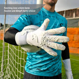 Fussballhandschuhe Pulse X All White Gr. 11 Torwart Goalie Handschuhe