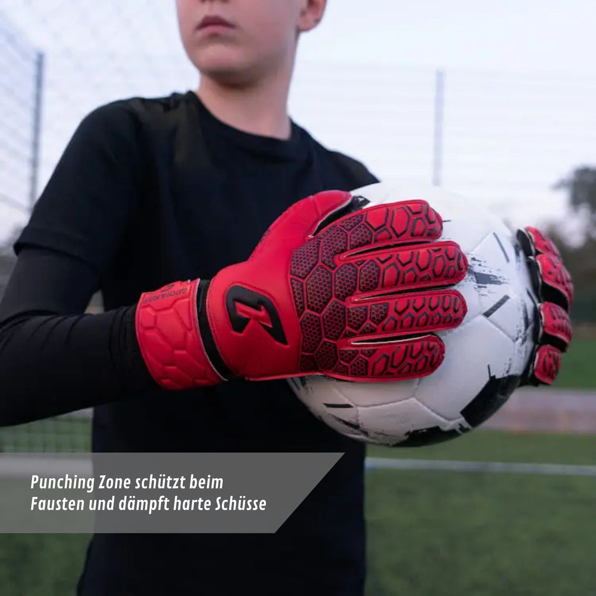 Fussballhandschuhe Fly Kids Red Soul Gr. 4 Torwart Goalie Handschuhe