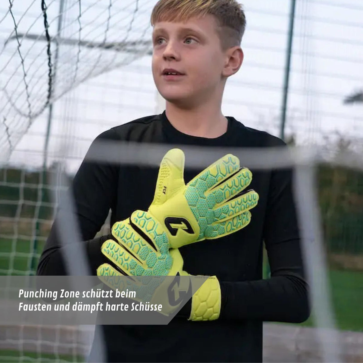 Fussballhandschuhe Fly Kids Green Soul Gr. 7 Torwart Goalie Handschuhe