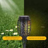 LED Solar-Gartenleuchte Gartenbeleuchtung Gartenfackel Flammenlampe