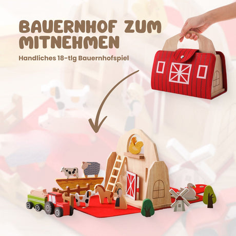 18-tlg. Stapelspiel Bauernhof Motorikspielzeug Balancierspiel