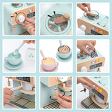 Kinder Spielzeug-Kaffeemaschine aus Holz mit Zubehör Kaffeeautomat