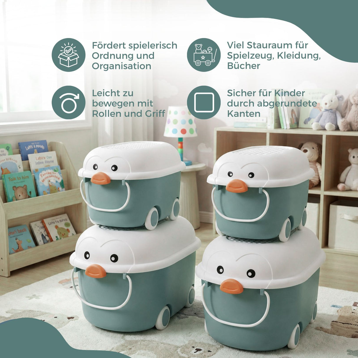 4er-Set Spielzeugkiste Truhe Spielzeug-Aufbewahrungsbox Organizer