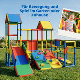 Klettergerüst für Kinder mit Rutsche und Hängebrücke Spielturm