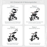 Kinder-Dreirad 4in1 Dreirad Anpassbares Dreirad Kleinkind-Dreirad