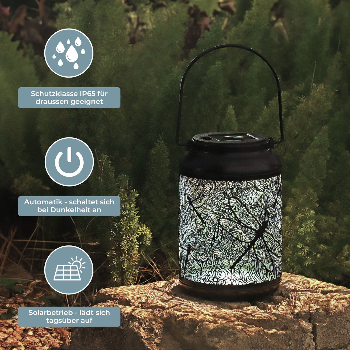 Solar-Gartenlaterne LED Laterne Solarleuchte Dekoleuchte Solarlampe