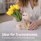 Sitzender Bär-Vase Blumenarrangement Dekoration Wohnaccessoire