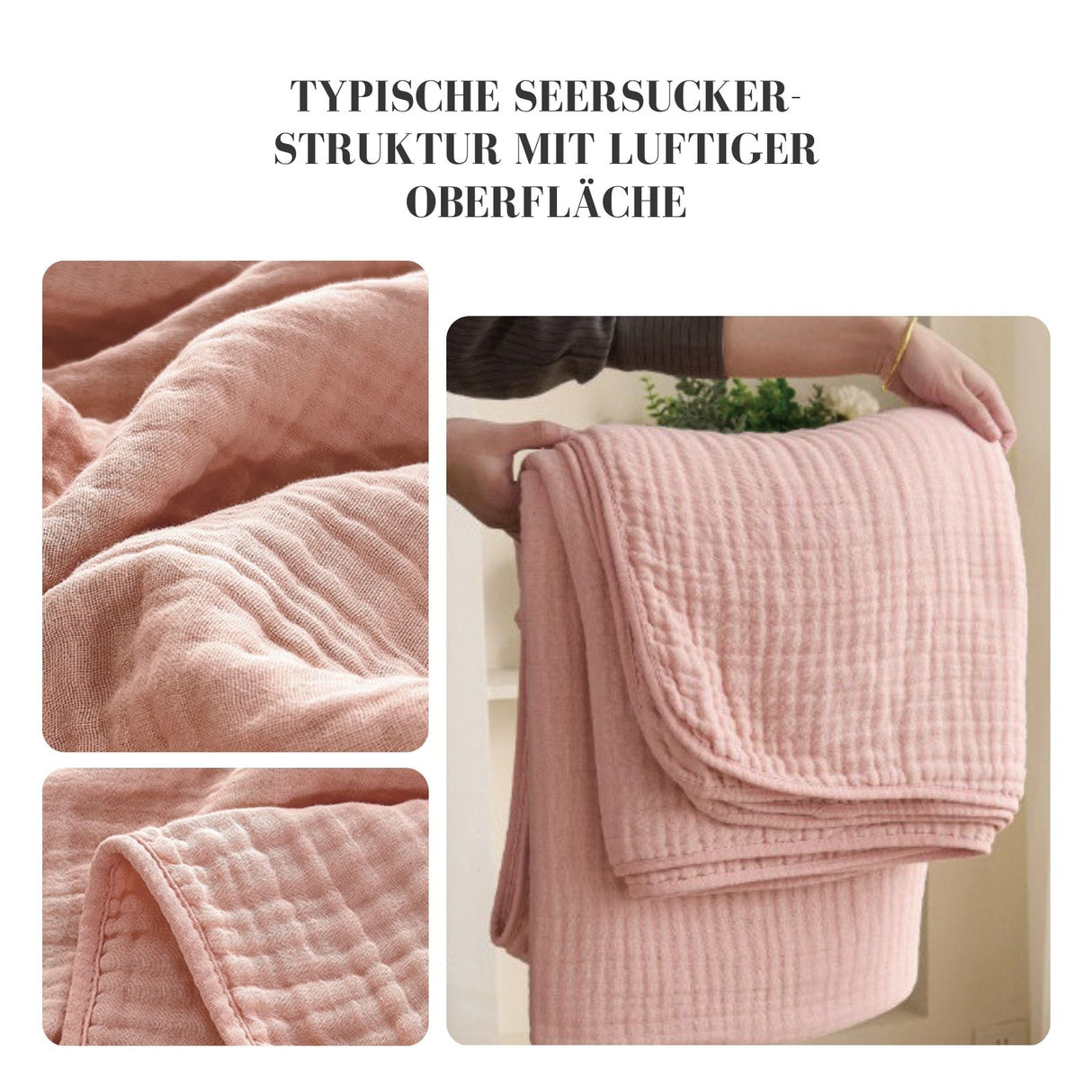 Seersucker-Decke Sommerdecke Baumwolldecke Bettdecke Sofadecke