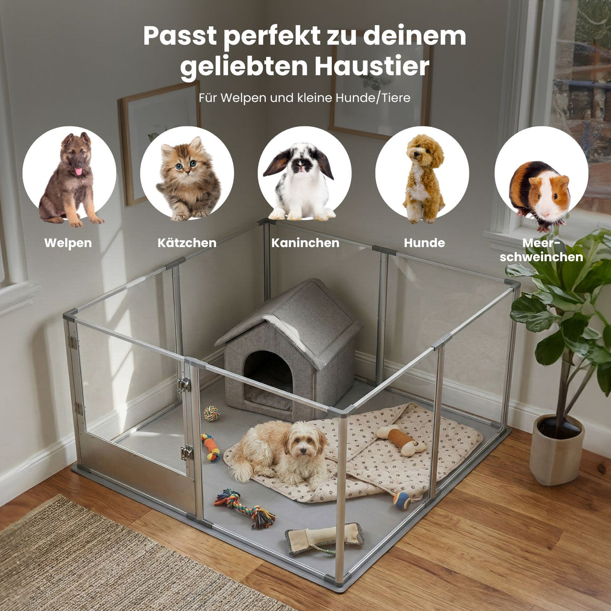Tiergehege Hundelaufstall Welpenauslauf Indoorgehege Kleintiergehege