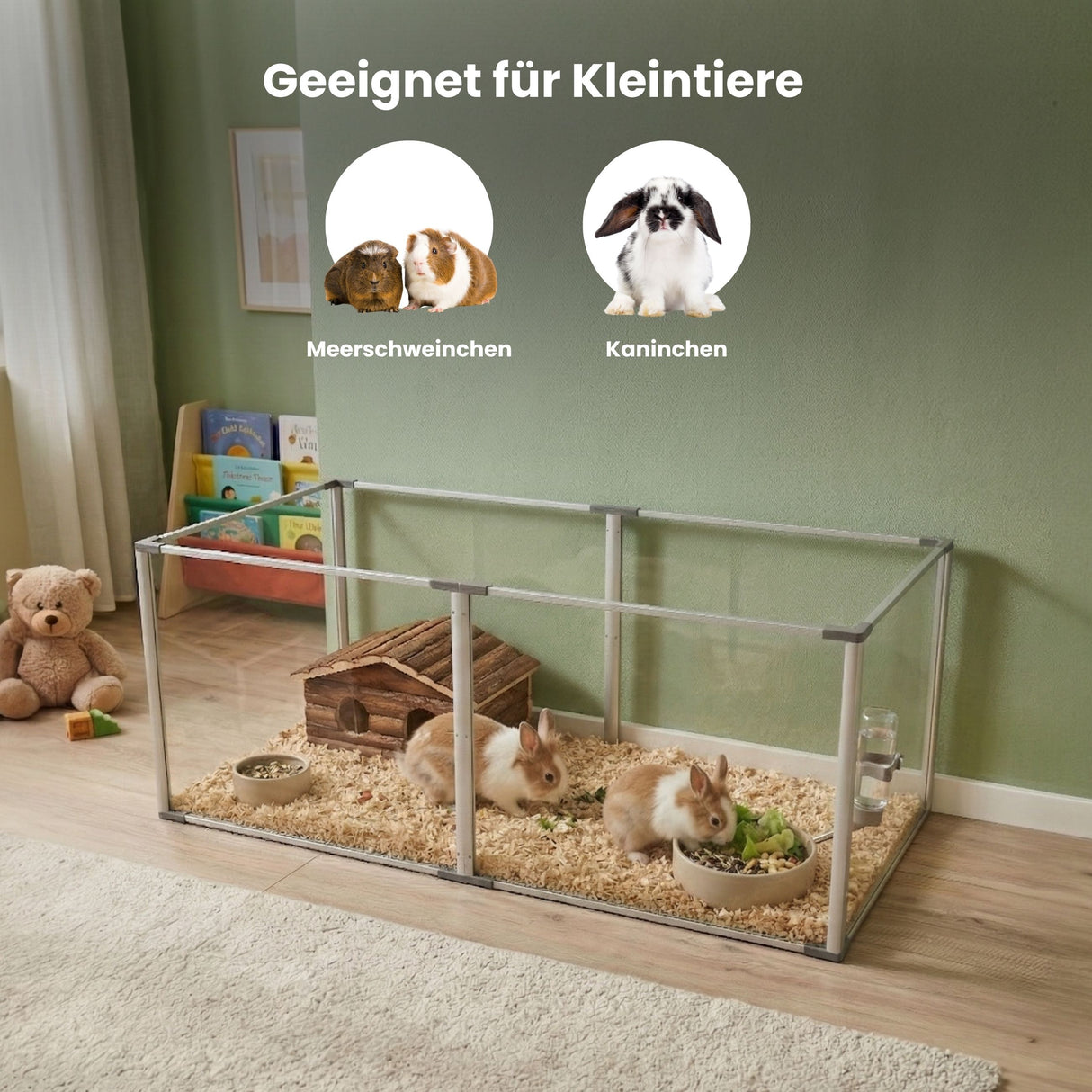 Acryl-Kleintiergehege Laufstall Indoorgehege Tierkäfig Gehege