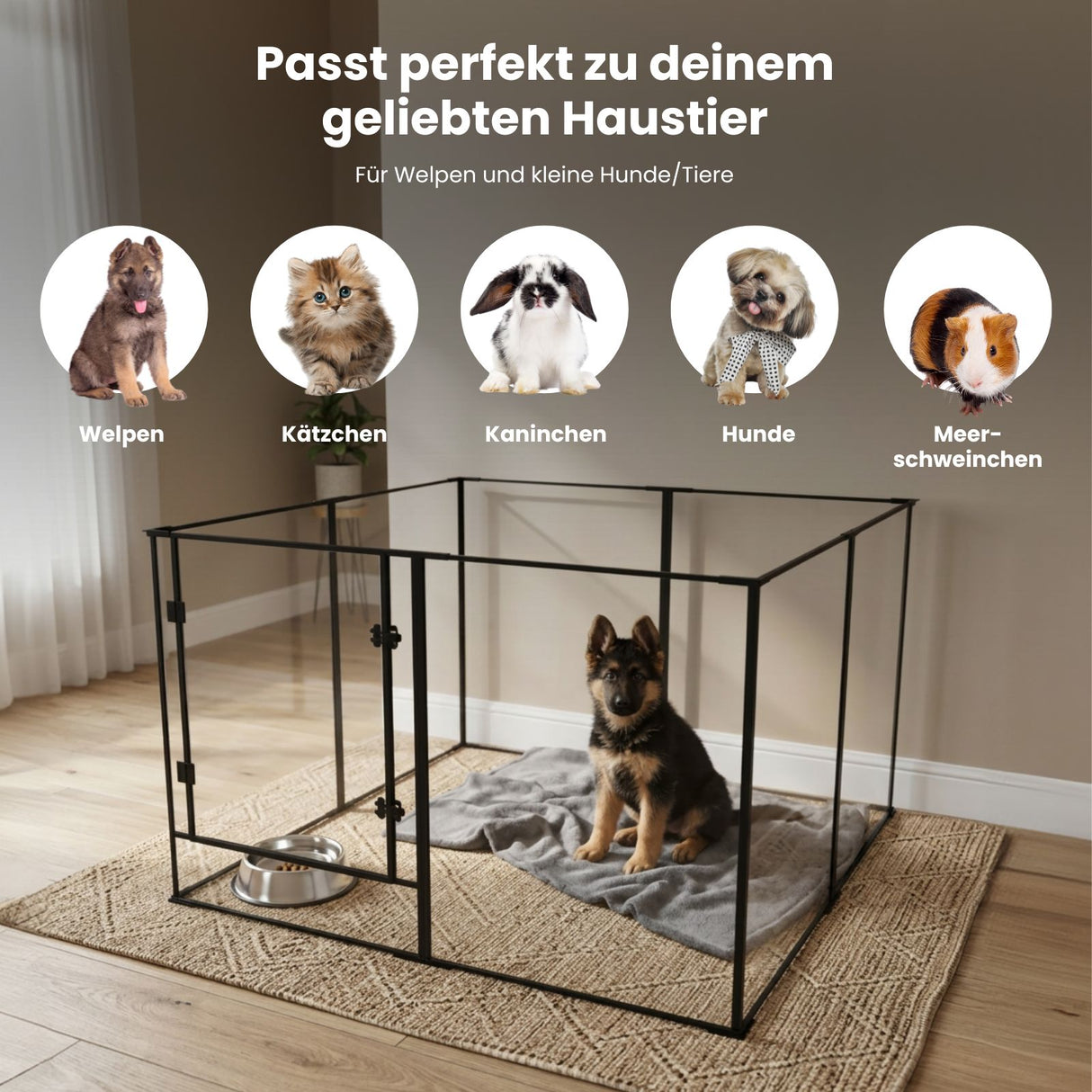 Acryl-Laufstall Hundeauslauf Welpengehege Wurfbox Gehege