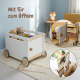 2er-Set Holz-Spielzeugtruhe auf Rollen Spielzeugkiste Bücherkiste