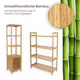 Bambus-Möbel-Set Badregal mit Schrank und Standregal