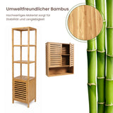 Bambus-Möbel-Set Badregal mit Schrank und Hängeschrank