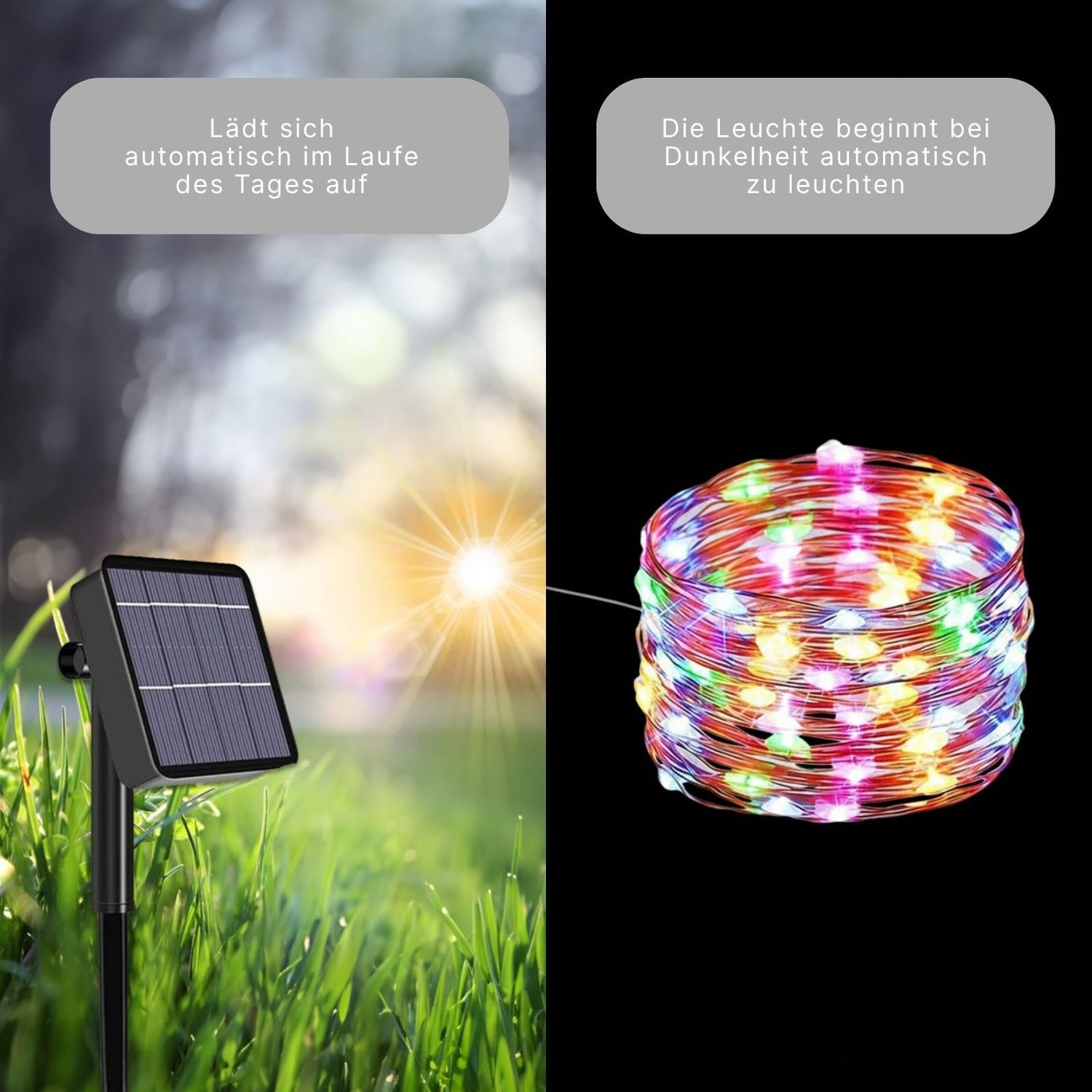 LED-Solar-Dekoleuchte 22m Gartenbeleuchtung Outdoor-Leuchtgirlande