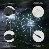 2er-Set LED Solar-Gartenleuchten Feuerwerksleuchten Dekoleuchten
