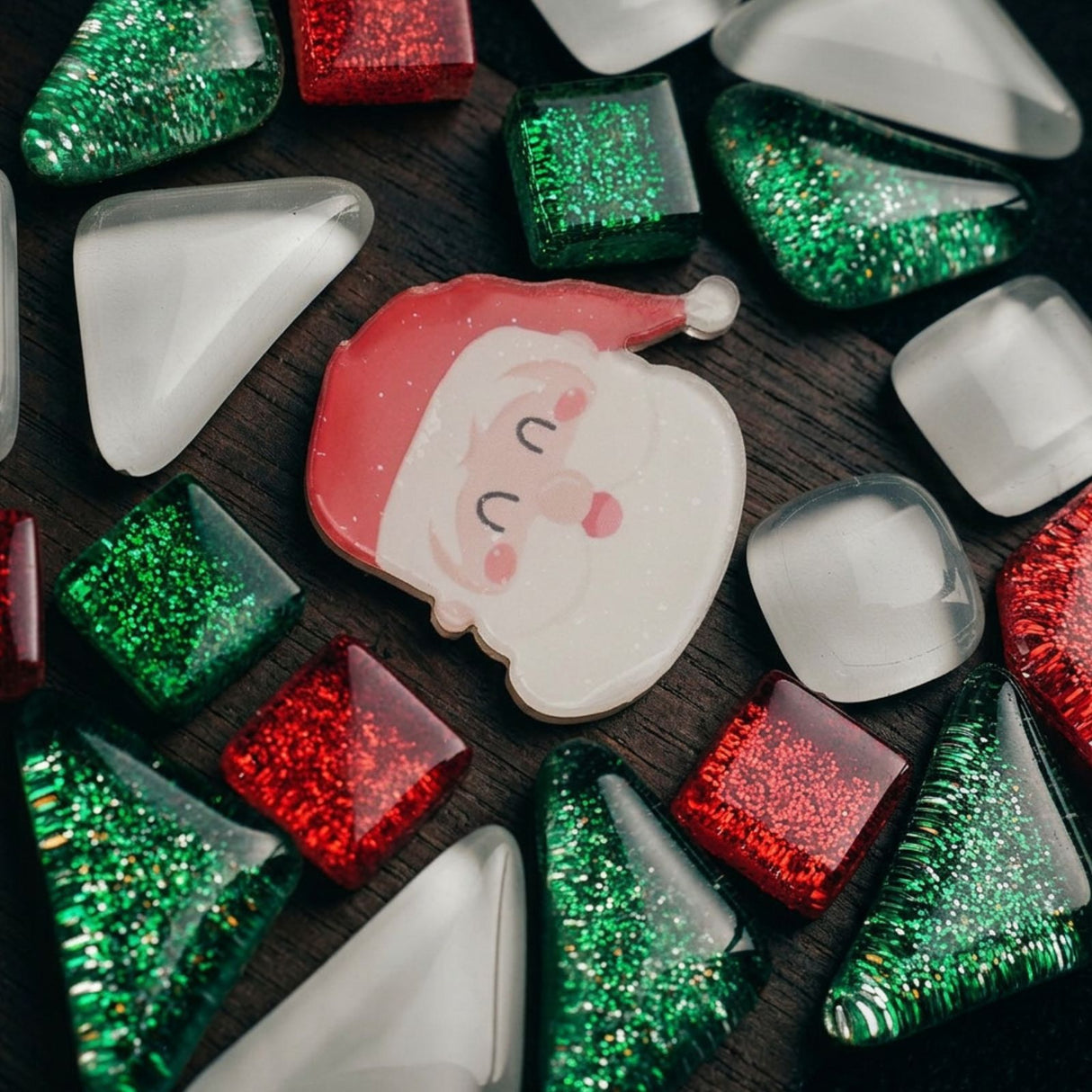2er-Set DIY-Mosaik-Untersetzer Weihnachtsmann Rentier Bastelset