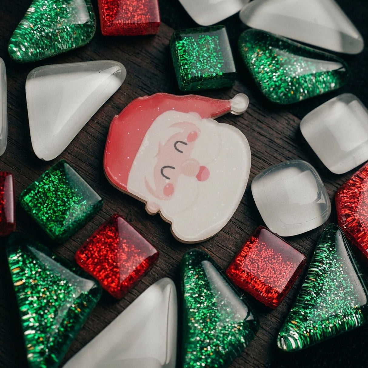 2er-Set DIY-Mosaik-Untersetzer Weihnachtsmann Schneemann Bastelset