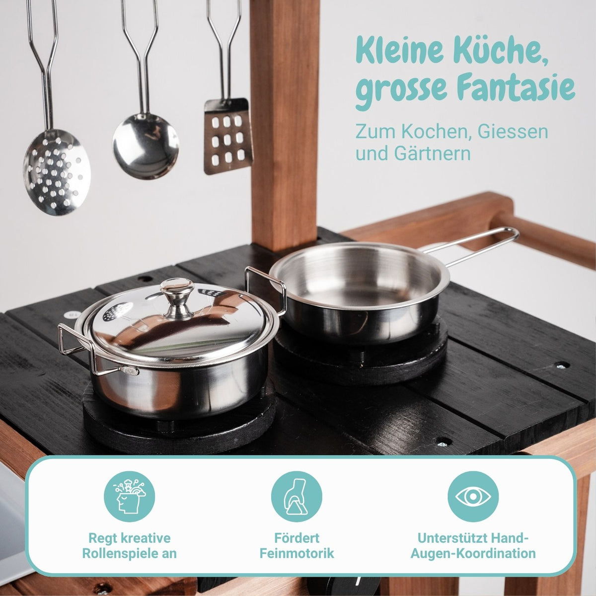 Outdoor-Kinderküche aus Holz Kinder-Matschküche Garten-Spielküche