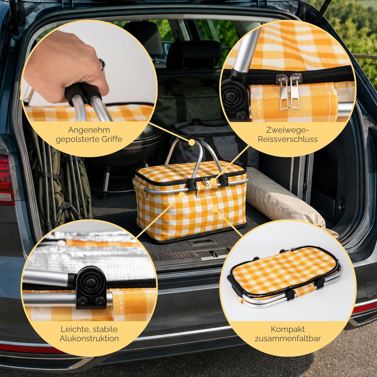 Thermo-Einkaufskorb Kühlkorb Isolierkorb Kühltasche Picknickkorb
