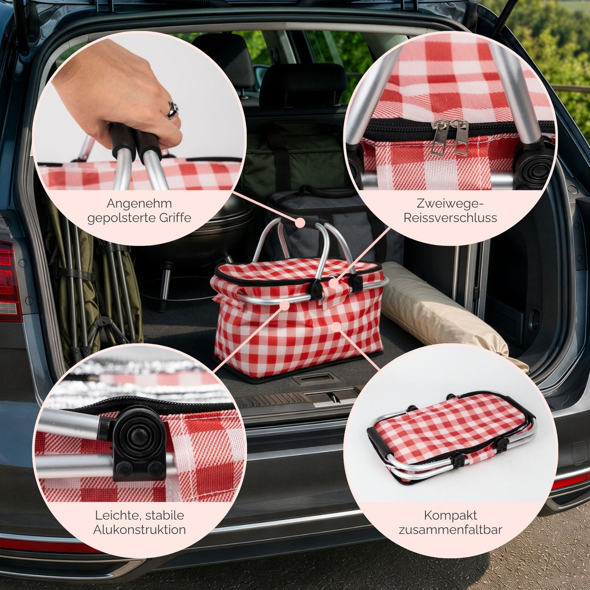 Thermo-Einkaufskorb Kühltasche Kühlkorb Isolierkorb Picknickkorb