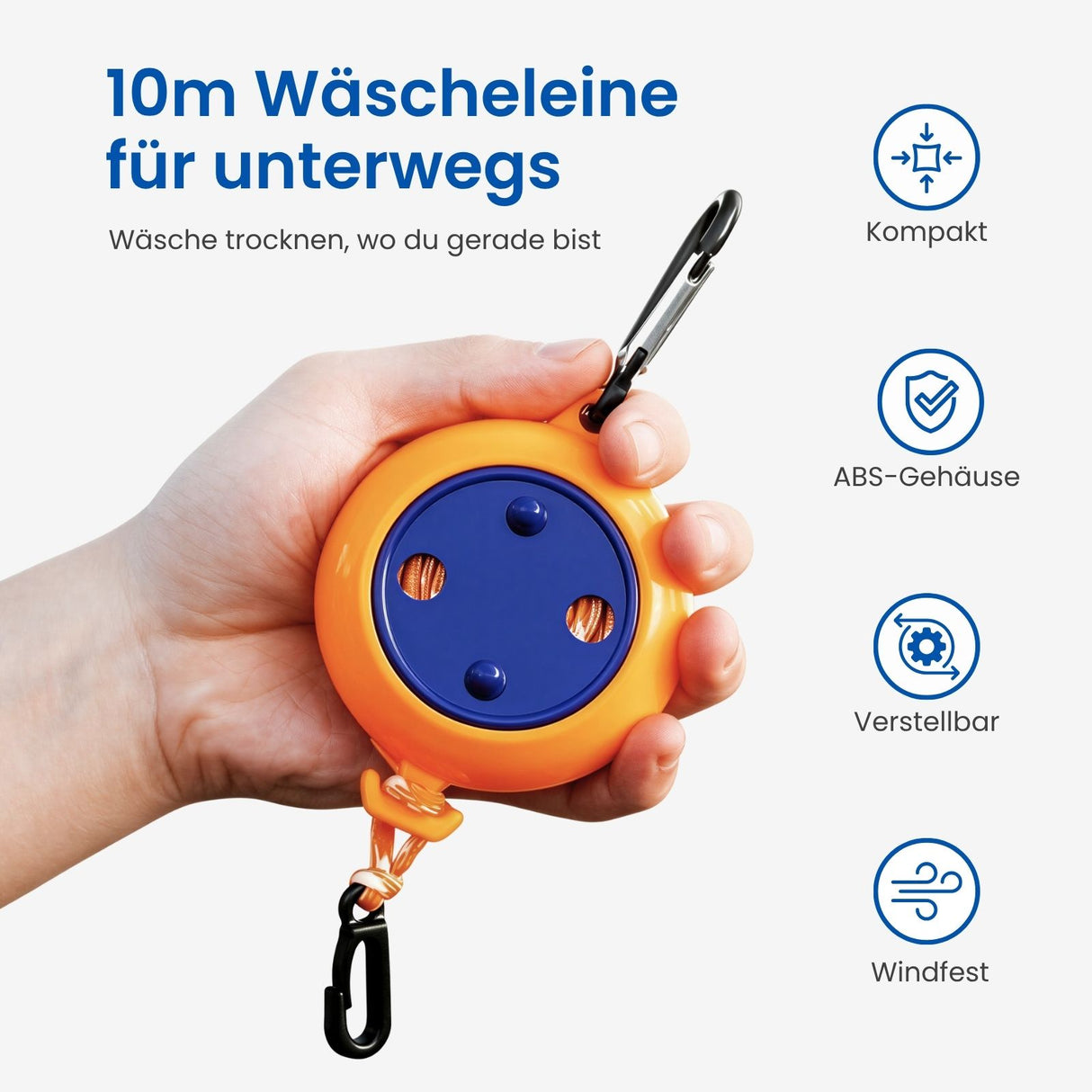 Ausziehbare Reisewäscheleine Trocknungsleine Wäscheschnur Aufhängeleine