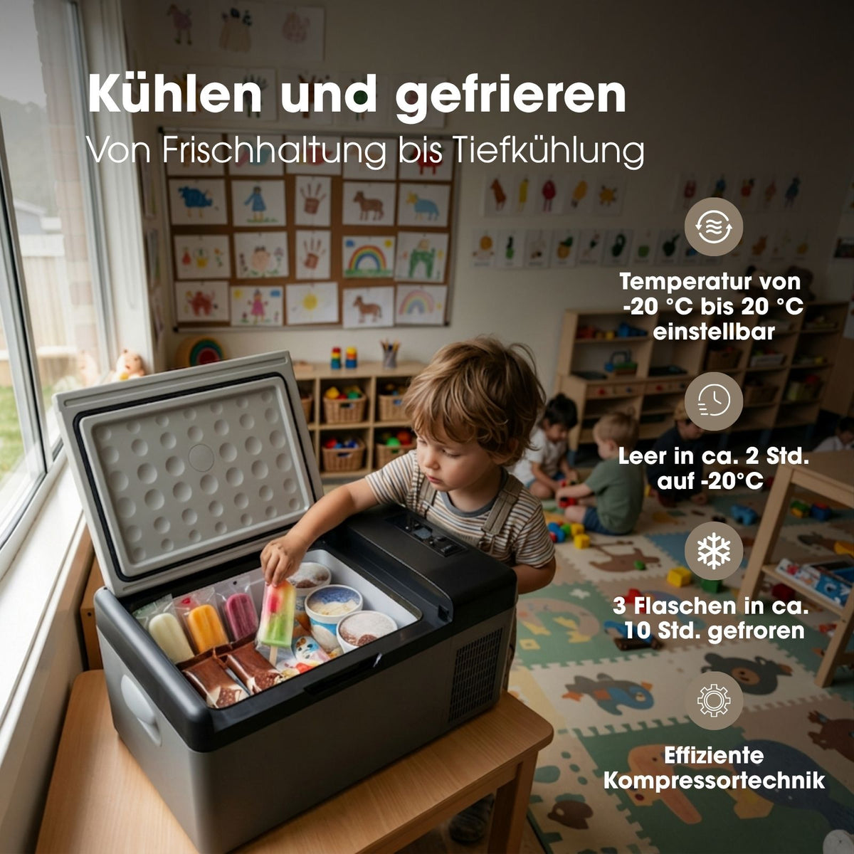 Kompressor-Kühlbox 15L Auto-Kühlbox Camping-Kühlschrank Gefrierbox