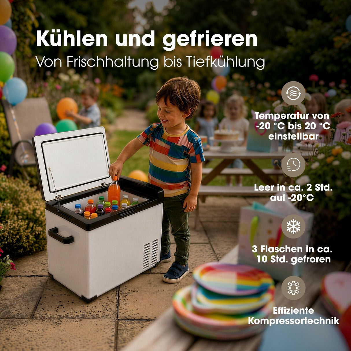 Kompressor-Kühlbox 40L Gefrierbox Auto-Kühlbox Camping-Kühlschrank