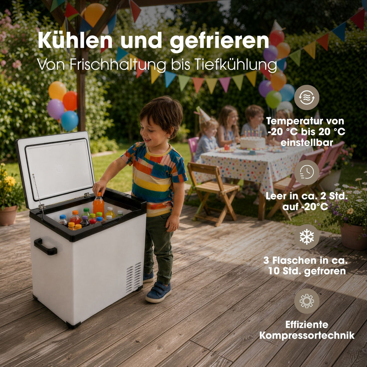 Kompressor-Kühlbox 50L Auto-Kühlbox Gefrierbox Camping-Kühlschrank