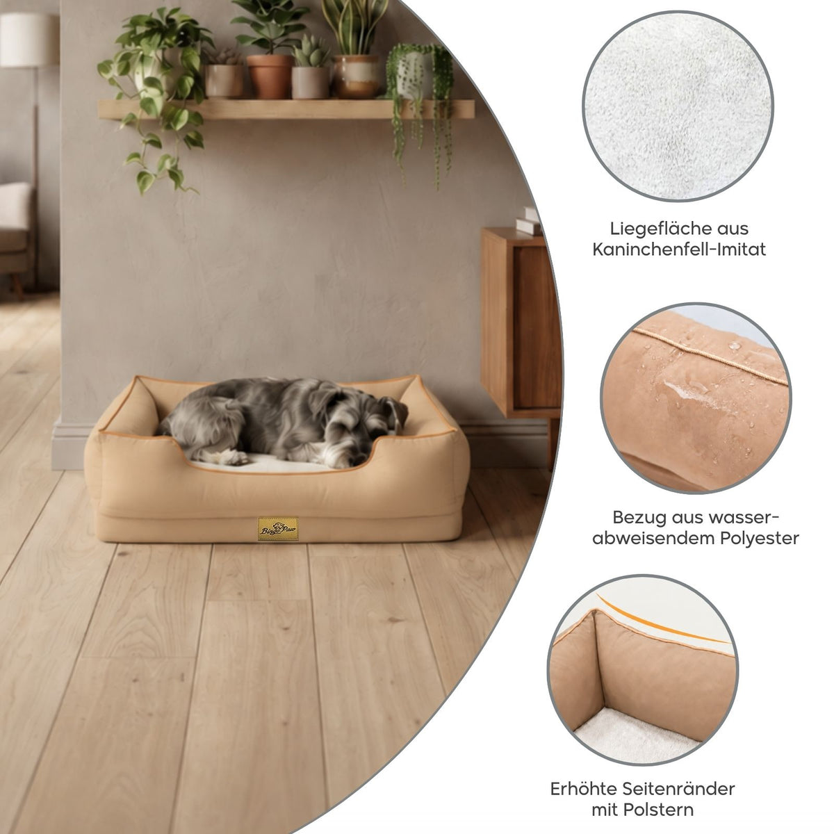 Haustierbett Grösse M Hundebett Schlafplatz Kuschelbett Liegeplatz