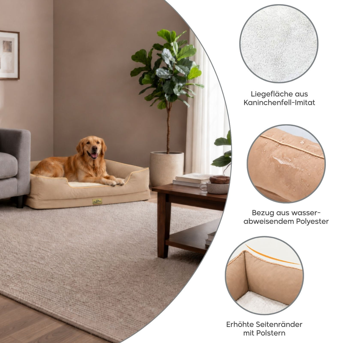 Haustierbett Grösse XXL Schlafplatz Kuschelbett Liegeplatz Hundebett