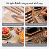 12-tlg. Schnitzwerkzeugset Schnitzbeitel Schnitzmesser Schnitzset