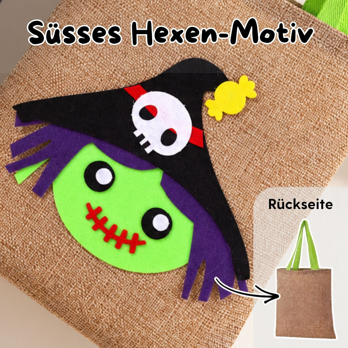 Halloween-Süssigkeitentasche Beutel Leinenbeutel Trick-or-Treat-Tasche