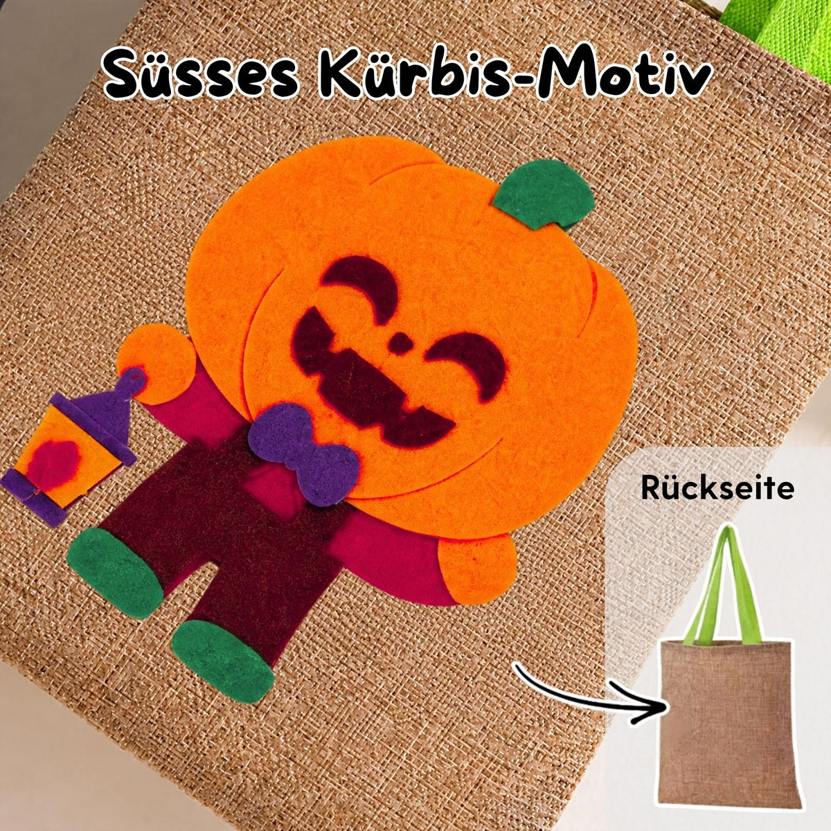 Halloween-Süssigkeitentasche Trick-or-Treat-Tasche Leinenbeutel Beutel
