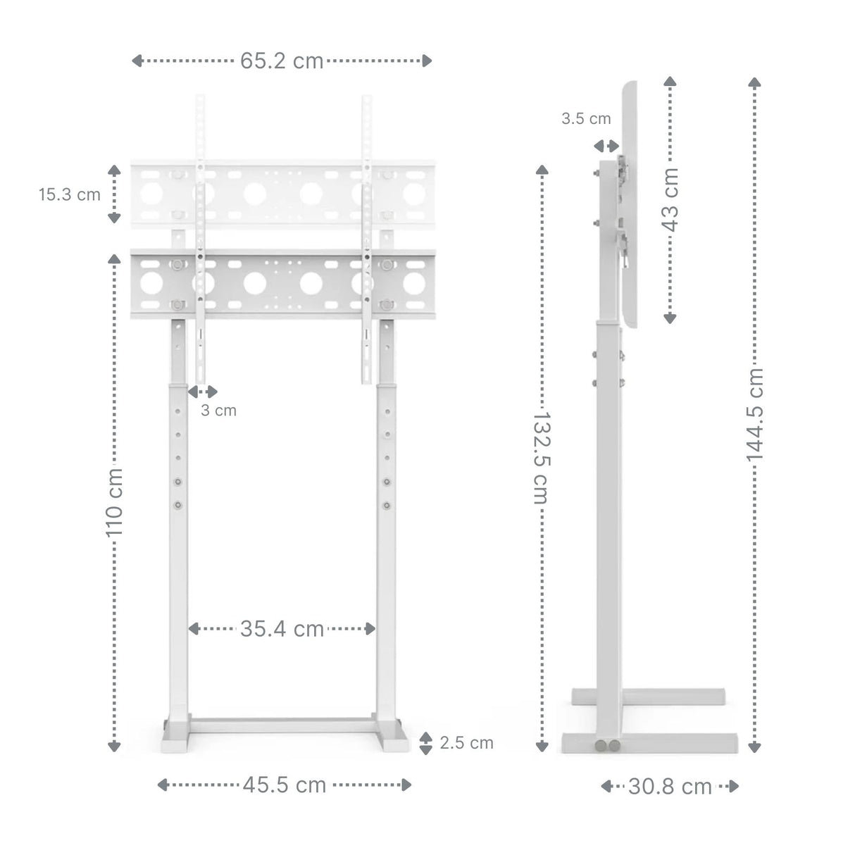 Universal TV-Ständer LCD Fernseher Bildschirm Standfuss Display Weiss