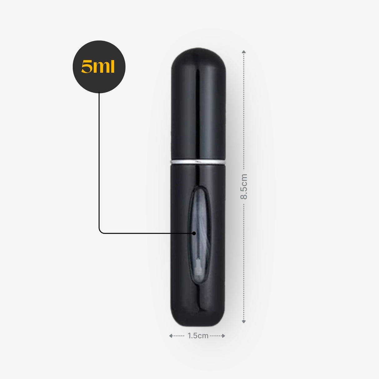 2er-Set Mini-Parfümzerstäuber 5ml Parfum Vaporisateur Matt-Goldig Schwarz