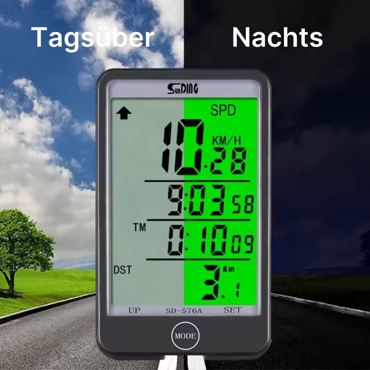 beleuchteter fahrradcomputer Sunding Fahrradcomputer Velocomputer Bikecomputer Fahrradtacho – Hermex.ch