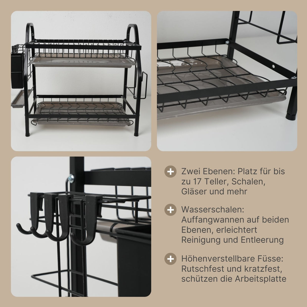 Abtropfgestell Geschirr-Aufbewahrungsregal Küchenregal Abflussregal Geschirrregal