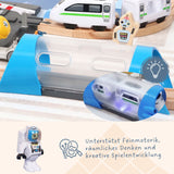 89-tlg. Holzeisenbahn-Set Weltraum-Spielzeugeisenbahn Kinderspielzeug