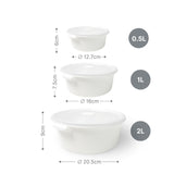 3er-Set Aufbewahrungsdosen Mikrowellendosen Gefrierdosen Vorratsdosen